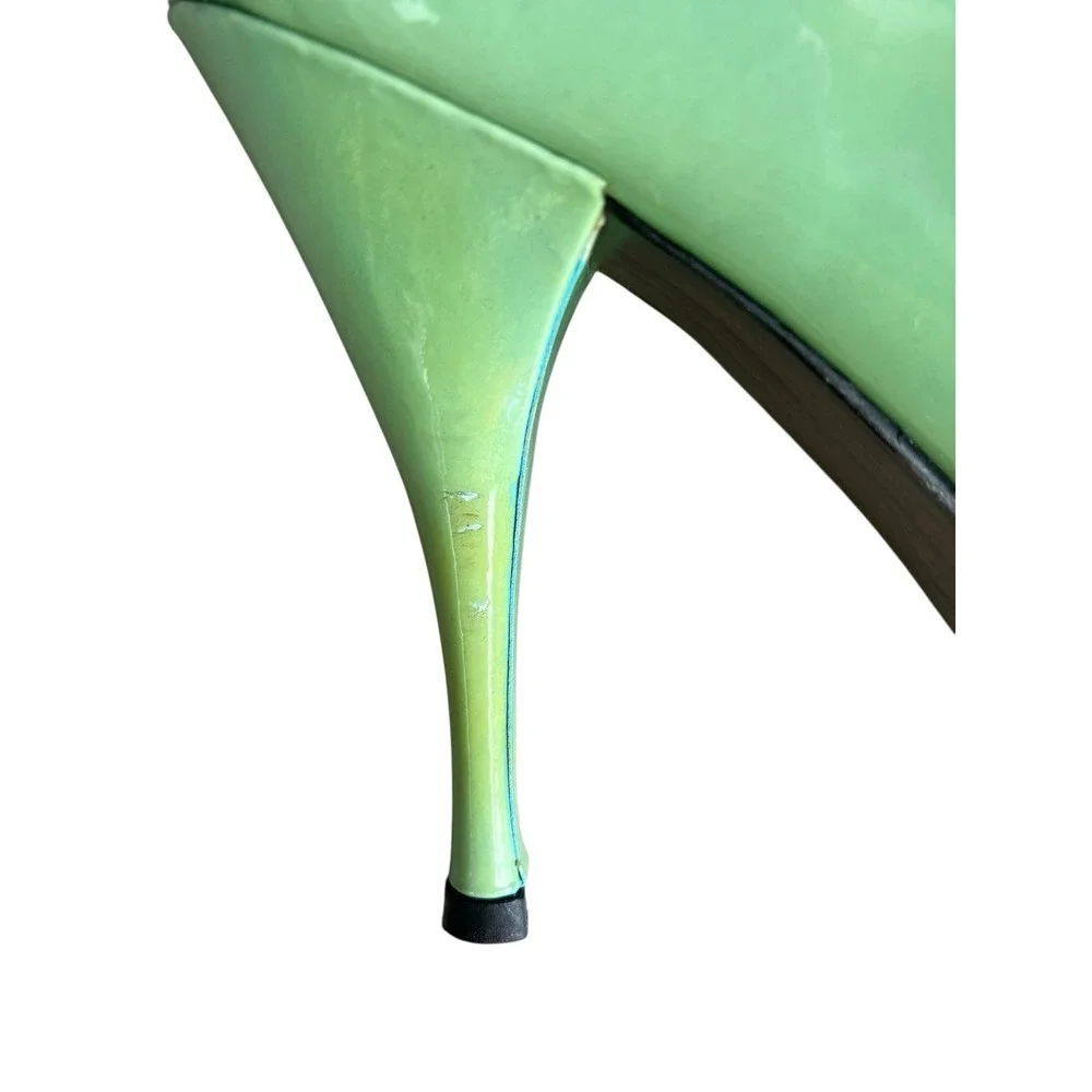 Stuart Weitzman Mint Green Patent Leather Pointed Toe Stiletto Pumps Heels 7M